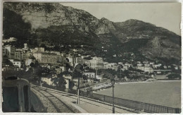 Photo Ancienne - Snapshot - Train Locomotive - Monte Carlo Côte D'Azur - Ferroviaire - Chemin De Fer - Photo Rehaussée - Eisenbahnen