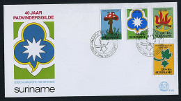 Surinam N° 1075 à 1078 S. Env. 1er Jour - Scouts. Champignons (3 - P.41) - Paddestoelen