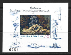 ● ROMANIA 1974 ROMANA ֍ 100° Dell' UPU ֍ U.P.U. ● NON Dentellato ● BF N.°  113 A ** ● Cat. 110 € ● Lotto N. X 63 ● - Blocchi & Foglietti