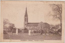 Vendée : GROSBREUIL  :  Vue  église  1955 - Autres & Non Classés
