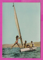 311690 / Bulgaria - Pin-Up Near Sunny Beach, Sailing Boat, Two Girls And One Man PC  Fotoizdat 10.5 X 7.2 Cm - Pin-Ups