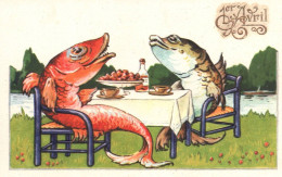 CPA 0,60 Euro- 1er Avril -(10)   Poissons - April Fool's Day