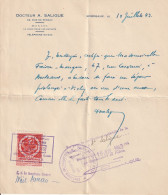 Ordre National Des Medecins Departement Gironde Medicament Pharmacie Timbre Et Lettre Vichy 1943 - Andere & Zonder Classificatie