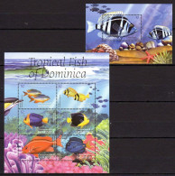Dominica - 2004 - Fish - Yv 3054/59 + Bf 489 - Fische