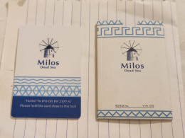 ISRAEL-MILOS-dead Sea-(in Folder)-hotal Key Card-(1152)-used Card - Cartes D'hotel