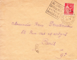 Daguin-Andernos Les Bains-2/4/1937-Bains De Mer à 42km De Bordeaux - Mechanical Postmarks (Advertisement)