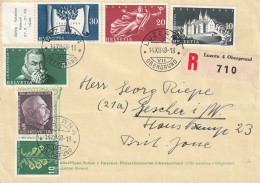 Suisse Lettre Recommandée Luzern Pour L'Allemagne 1948 - Postmark Collection