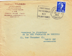 Daguin-Chaudes Aigues-28/4/1958-Eau Thermale-82° Rhumatismes - Mechanical Postmarks (Advertisement)