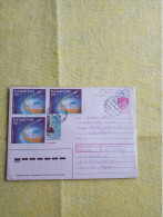 Kazajstán.air Cover To Uruguay.tp+3* La Poste Cosmique Y 12= 12e E7 Reg Post Late Delivery Up To 30/45 Day Could Be Less - Kasachstan