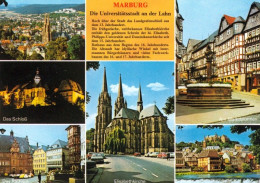 1 AK Germany / Hessen * Chronikkarte Der Stadt Marburg An Der Lahn Mit Schloß, Elisabethkirche, Rathaus, Marktbrunnen * - Marburg