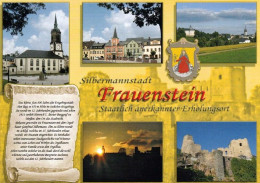 1 AK Germany / Sachsen * Chronikkarte Der Silbermannstadt Frauenstein U. A. Mit Wappen, Stadtkirche Und Burgruine * - Frauenstein (Erzgeb.)