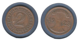 Allemagne, 2 Rentenpfennig 1923 D, KM#31, Deutsches Reich, - 1 Pfennig