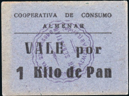 Lérida - Guerra Civil - Almenar - * S/Cat. Cartón "Cooperativa De Consumo - Vale Por 1 Kilo De Pan" - Republikanische Ausgaben