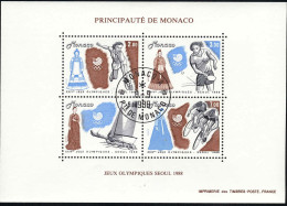 Monaco Bloc Obl Yv:42 Mi:40 24.Jeux Olympiques Séoul Monaco 8-9-1998 (TB Cachet à Date) - Blokken