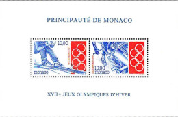 Monaco Bloc N** Yv:63 Mi:61 XVII-Jeux Olympiques D'hiver - Blocks & Sheetlets