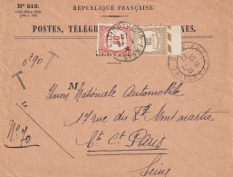 France Lettre Englefontaine Taxée à Paris1927 - 1921-1960: Modern Period