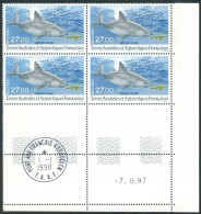 TAAF - N°228 REQUIN TAUPE - BLOC DE 4 - COIN DATE 7.8.97 OBLITERE EN MARGE - Oblitérés