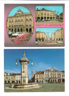 54 . PONT A MOUSSON . PLACE DUROC . L'HOTEL DE VILLE . LA MAISON DES 7 PECHES CAPITAUX . PLACE DUROC . LOT DE 2 CARTES - Pont A Mousson