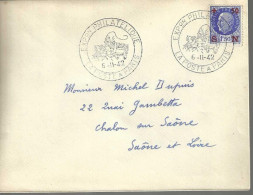 Exposition Philatélique  - LA POSTE A PARIS  6-11-42 - Affranchie Avec N° 552 - Commemorative Postmarks