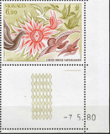 Monaco Poste N** Yv:1247 Mi:1443 Croix-Rouge Monégasque Oiseaux Au Soleil Coin D.feuille Daté 7-5-80 - Ungebraucht