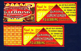 Used Label, Etichetta - Delicatessen Gekkkte Luncht Toncen- F.G.Lebbing, Amsterdam. Damaged And Some Small Holes. - Other & Unclassified