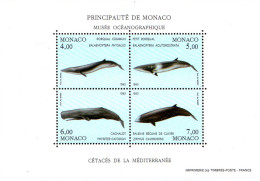 Monaco Bloc N** Yv:59 Mi:58 Cétacés De La Méditerranée (Thème) - Whales