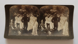 Vue Stéréoscopique 1902 Mariage "Vive La Mariée!" Wedding "To The Health Of The Bride" Stereoscopic View - Visionneuses Stéréoscopiques