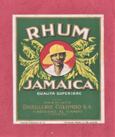 Label, Etichetta. New- Rhum Jamaica. Qualità Superiore. Premiate Distillerie  Colombo. Cardano Al Campo, Varese. - Rum