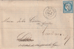 Lettre De Morlaix à Gérardmer LAC - 1849-1876: Période Classique