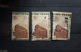 France COLIS POSTAUX 1941 - 1943 Locomotive,  3 Timbres  Brun  Yvert No 183,200, 204 Obl Sur Fragments - Used