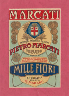 New Label, Etichetta Nuova- Marcati Millefiori. Premiata Fabbrica Liquori Pietro Marcati, Treviso. 102x 154mm- - Alcools & Spiritueux