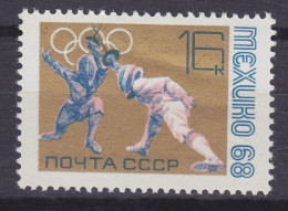 Soviet Union CCCP 1968 Mi. 3521, 16 K Olympische Sommerspiele Olympic Games, Mexico Degenfechter Fencing, MNH** - Ongebruikt