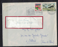 YT 1272 + 1230A SUR LETTRE PARIS 9/12/1960 FAG UNESCO AU SERVICE - Oblitérations Mécaniques (flammes)