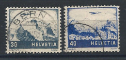 Suisse PA N°42/43 Obl (FU) 1948 - Avion Et Paysages - Gebruikt