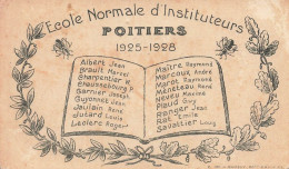 Poitiers * école Normale D'instituteurs 1925 - 1928 * Noms * Doc Ancien 11x6.6cm * Scolaire - Poitiers