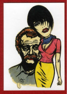 GEORGES BRASSENS AVEC UNE PIN UP  CREATION J LARDIE JAL A - REALISEE DIRECTEMENT SUR CARTE POSTALE TIRAGE LIMITE  3/7 - Entertainers