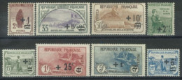 FRANCE - 1922, FOR THE BENEFIT OF THE WAR ORPHANS STAMPS COMPLETE SET OF 8, UMM (**). - Unused Stamps