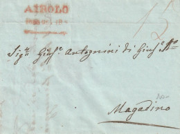 Suisse Marque Postale Avec Correspondance Airolo 1855 - ...-1845 Préphilatélie