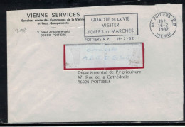 LOT 298  LETTRE POITIERS RP 16/2/82 FAG QUALITE DE LA VIE VISITER FOIRES ET MARCHES - Mechanical Postmarks (Advertisement)