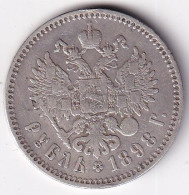 MONEDA DE PLATA DE RUSIA DE 1 RUBLO DEL AÑO 1898 (COIN) (SILVER-ARGENT) - Russia