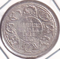 BRITISH INDIA SILVER COIN LOT 234, 1/4 RUPEE 1915, VF, SCARE - India