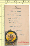 1927 NICE - MENU RESTAURANT Le Bouef à La Mode,  Vin Du Camp Romain,  Old Paper - Menükarten