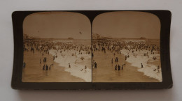 Vue Stéréoscopique 1901 Plage A New Jersey Etats Unis The Bathers Beach Swimming Atlantic City Stereoview - Visionneuses Stéréoscopiques