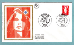 FDC France 1991 - Marianne Du Bicentenaire (Briat) : D Rouge Adhésif - YT 2713 - Paris - 1990-1999