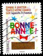 France Poste AA Obl Yv:1343 Mi:6630 Baras Timbre à Gratter Bonne Année (Lign.Ondulées) - Used Stamps