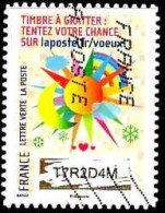 France Poste AA Obl Yv:1336 Mi:6623 Baras Timbre à Gratter Soleil (Obl.mécanique) - Gebraucht