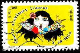 France Poste AA Obl Yv:1312 Mi:6513 Houdart Courrir Plusieurs Lièvres à La Fois (Lign.Ondulées) - Used Stamps