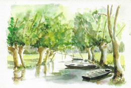 Régions > Poitou-Charentes Les Plates Dans Ces Dedales De Conches Aquarelle De E. Perrot - Poitou-Charentes