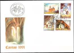 Luxembourg ,Luxemburg ,1991,  FDC  Mi. 1259 - 1262 ,  Restaurierte Kapellen,   ESST, SONDERSTEMPEL - FDC