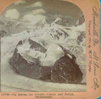 Suisse Valais Zermatt * Castor Et Pollux Vu Du Gornergrat, Glacier - Photo Stéréoscopique 1901 - Stereo-Photographie